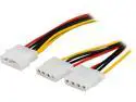 Coboc PL4SPL2-8 8 in. 4-pin Molex LP4 Male to Two(2) Female 'Y' Splitter Power Cable