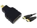 Insten 384184 6 ft. HDMI Type A to Type D F/M Adapter w/ High Speed HDMI Cable