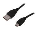 Nippon Labs MINIUSB-6 6 ft. USB 2.0 Type A Male to USB Type B Adapter Male Cable, Black