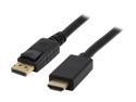 Nippon Labs DP-HDMI-3 3 ft. DisplayPort to HDMI Converter Cable Supporting VR / 3D / 4K, Black - DP to HDMI Adapter - (M/M)