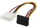 Nippon Labs SATA-15PF-4PM90 8" SATA 15pin Female to Molex 4pin Male Power Adapter Multi-Color (90 Degree)