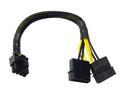 LOGISYS AD202 9.5" 12V Molex to 8pin P8 Motherboard Adapter M-M