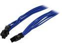 Phanteks PH-CB8V_BL 1.64 ft. (0.50m) 8 to 8 (6+2) Pin VGA Extension cable 500mm Length, Blue
