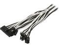 Phanteks PH-CB-CMBO_BW Universal Extension Cables Kit (PH-CB-CMBO) - 1x 24pin ATX, 1x 8pin (4+4) EPS, 2x 8pin (6+2) PCI-e Extension, 500mm Length, Individually Sleeved, Black/White Color