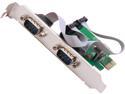 SYBA SI-PEX15037 2 Serial DB9 RS-232 Ports PCI-e x1 Card with Low Profile Bracket WCH CH382