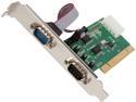 SYBA 2 Serial (RS-232, DB9) Ports PCI Controller Card, Full & Low Profile Brackets, WCH351 Chipset Model SD-PCI15039