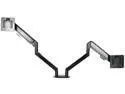 Dual Monitor Mount Stand - Long Double Arm Monitor Desk Mount for 2 Screens Adjustable VESA Bracket with Clamp, Grommet Base - Each Arm Hold up to 19.8 lbs.
