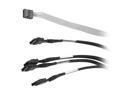 Adaptec 2247100-R Mini SAS x4 (SFF-8087) to (4) x1 SATA Cable with SFF-8448 sideband signals - 1M