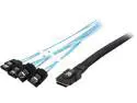 Athena Power GPU Server 6G Data Cable for RM-3U8G1043 0.5M Mini SAS SFF8087 to 4 x SATA Internal Reverse Breakout Cable (CABLE-MS8724SRB20)