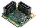 SYBA SI-MPE40095 Low Profile Ready SATA Mini PCI-Express Half Size 2 Port SATA III RAID Controller