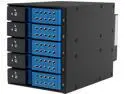 iStarUSA BPN-DE350SS-BLUE Trayless 3 x 5.25" to 5 x 3.5" SAS SATA 6 Gbps HDD Hot-swap Rack