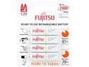 Fujitsu AA 2000mAh 2100 Cycles Ni-MH Pre-Charged Rechargeable Batteries 4-Pack (Made in Japan)