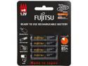 Fujitsu AAA 950mAh 500 Cycles High Capacity Ni-MH Pre-Charged Rechargeable Batteries 4-Pack - Black (Made in Japan)