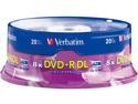 Verbatim DVD+R DL 8.5GB 8X with Branded Surface - 20pk Spindle