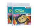 Verbatim 4.7GB 16X DVD+R LightScribe 2 x 10 Packs Spindle Box Discs Model 95116-20