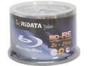 RiDATA Valor 25GB 2X BD-RE Inkjet white hub-printable 50 Packs Spindle Disc Model BDRE-252-RVIWNCB50