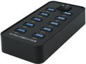 BYTECC U3-10HUB USB 3.0 Super Speed 10 Ports HUB 5Gbps Data Rate With AC 60 Watts (12V;5A)