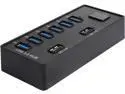 BYTECC U3-6CHUB USB 3.0 Super Speed 6 Ports HUB 5Gbps Data Rate & 2x 2.4a Charging Port With a 60 Watts (12V;5A) Power Adapter