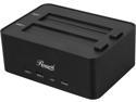 Rosewill RDDO-13002 - Dual Bay Docking Station for 2.5" & 3.5" HDDs - Black, SATA USB 2.0 & eSATA, Rigid Aluminum Casing And Internal Plastic Shield