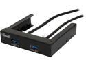 Rosewill RCH-200 - 2-Port USB 3.0 Front Panel Hub with 20-Pin Connector - Fits 3.5" Drive Bay, Aluminum Frame