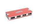 i-rocks IR-4100 RED 4-ports Aluminum USB Red Hub w/ Power Adapter