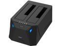 SABRENT EC-HD2B 2.5" & 3.5" Black SATA I/II/III USB 3.0 USB 3.0 to SATA I/II/III Dual Bay External Hard Drive Docking Station for 2.5 or 3.5in HDD, SSD