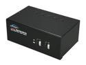 LINKSKEY LDV-DM202AUSK 2-port Dual Monitor DVI Audio & Mic KVM Switch w/ Cables