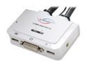 LINKSKEY LDV-302ARC 2-port DVI USB KVM w/ Audio&Mic Plus QuickSwitch Remote Button