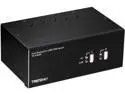 TRENDnet TK-240DP 2-Port Dual Monitor DisplayPort KVM Switch with Audio, 2-Port USB 2.0 Hub, 4K UHD Resolutions Up to 3840 x 2160, Connect Two DisplayPort Monitors, Dual Monitor KVM Switch, Black