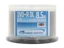 Vinpower Digital Optical Quantum 8.5GB 8X DVD+R DL White Inkjet Hub Printable 50 Packs Spindle Disc Model VPDPRDL08WIP
