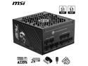 MSI - MPG A1250GS PCIE5, 80+ Gold Full Modular Gaming PSU, Dual 12V-2x6 Cables, 5090 5080 ATX 3.1 & PCIe 5.1 Ready. Embossed Jacket Cables. 1250W Power Supply, 10 Year Warranty