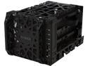 ICY DOCK 4 Bay 3.5" SATA Hard Drive Backplane Cooler Cage with 120mm Front LED Fan in 3 x 5.25" Bay - Black Vortex MB074SP-1B