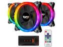 darkFlash Aurora DR12 3IN1 PRO 120mm Addressable RGB LED Case Fan Kit Compatible with ASUS Aura Sync High Performance Speed Controllable Colorful Fans with Controller and Remote