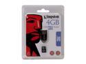 Kingston 4GB microSDHC Flash Card w/ USB Reader Model FCR-MRB+SDC4/4GB