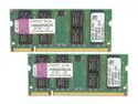 Kingston 4GB (2 x 2GB) 200-Pin DDR2 SO-DIMM DDR2 800 (PC2 6400) Dual Channel Kit Laptop Memory Model KVR800D2S6K2/4G
