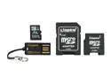 Kingston 4GB microSDHC Flash Card with Adapters & USB Reader Model MBLYG2/4GB
