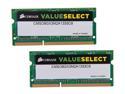 CORSAIR ValueSelect 8GB (2 x 4GB) 204-Pin DDR3 SO-DIMM DDR3 1333 (PC3 10600) Laptop Memory Model CMSO8GX3M2A1333C9