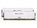 Crucial Ballistix 3000 MHz DDR4 DRAM Desktop Gaming Memory Kit 32GB (16GBx2) CL15 BL2K16G30C15U4W (WHITE)