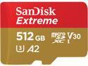 SanDisk 512GB Extreme microSDXC UHS-I/U3 A2 Memory Card with Adapter, Speed Up to 160MB/s (SDSQXA1-512G-GN6MA)