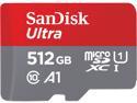 SanDisk 512GB Ultra microSDXC A1 UHS-I/U1 Class 10 Memory Card with Adapter, Speed Up to 100MB/s (SDSQUAR-512G-GN6MA)