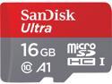 SanDisk 16GB Ultra microSDHC A1 UHS-I/U1 Class 10 Memory Card with Adapter, Speed Up to 98MB/s (SDSQUAR-016G-GN6MA)