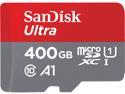 SanDisk 400GB Ultra microSDXC A1 UHS-I/U1 Class 10 Memory Card with Adapter, Speed Up to 100MB/s (SDSQUAR-400G-GN6MA)