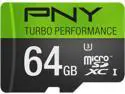 PNY 64GB Turbo microSDXC UHS-I/U3 Class 10 Memory Card without Adapter, Speed Up to 90MB/s (P-SDUX64U390G-GE)