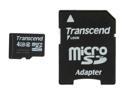 Transcend 4GB microSDHC Flash Card with SD Adapter Model TS4GUSDHC2