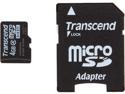 Transcend 4GB microSDHC Flash Card with Adapter Model TS4GUSDHC4