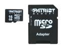 Patriot Signature Series 16GB Class 4 Micro SDHC Flash Card Wtih SD Adapter Model PSF16GMCSDHC43P