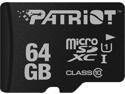 Patriot Memory 64GB LX Series microSDXC UHS-I/U1 Class 10 Memory Card with SD Adapter, Speed Up to 90MB/s (PSF64GMCSDXC10)