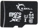 G.Skill 64GB microSDXC UHS-I/U1 Class 10 Memory Card with Adapter (FF-TSDXC64GA-U1)