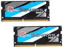 G.SKILL Ripjaws Series 16GB (2 x 8GB) 260-Pin DDR4 SO-DIMM DDR4 2666 (PC4 21300) Laptop Memory Model F4-2666C18D-16GRS