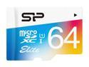 Silicon Power 64GB Elite microSDXC UHS-I/U1 Class 10 Memory Card with Adapter, Speed Up to 85MB/s (SP064GBSTXBU1V20UR)